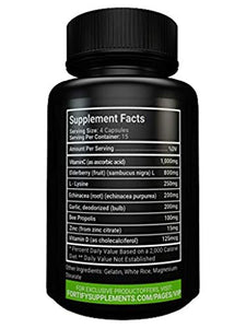 Immune System Booster Antioxidant Supplement, Elderberry Capsule, with Vitamin C, Vitamin D, Zinc, Supports Natural Energy, Memory, and Stress Relief - 60 Capsules