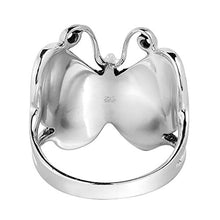 Load image into Gallery viewer, AeraVida Big Simulated Black Onyx Butterfly .925 Sterling Silver Ring (8)
