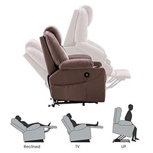 Load image into Gallery viewer, Mcombo Electric Power Lift Recliner Chair Sofa with Massage and Heat for Elderly, 3 Positions, 2 Side Pockets and Cup Holders, USB Ports, Faux Leather 7040 (Medium, Light Brown)
