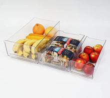 Load image into Gallery viewer, GREENTEC Stackable Refrigerator Organizer Drawer, Pull Out Food Organization for Freezer, Divided Fridge Drawers, Storage Bins for Kitchen, BPA Free, PET, Large

