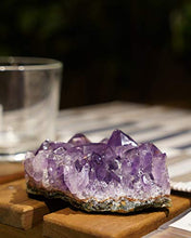 Load image into Gallery viewer, Mimosa Natural Amethyst Cluster Petite Purple Crystals are Indeed to Grow Your Crystal Collection.Plus a Bonus Mineral and Chakra Stone Set Included as a Thank You. (7oz~13oz)
