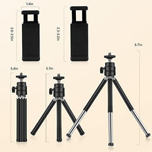 Load image into Gallery viewer, MamaWin Lightweight Mini Webcam Tripod for Smartphone, Logitech Webcam C920 C922 Small Camera Desk Tripod Mount Cell Phone Holder Table Stand (Black)
