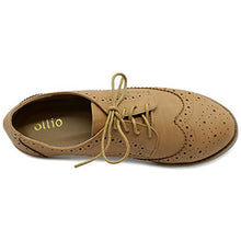 Load image into Gallery viewer, Ollio Women's Flats Shoes Wingtip Lace Up Oxfords M2921 (6 B(M) US, Sand)
