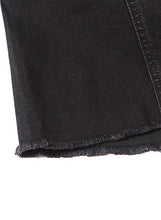 Load image into Gallery viewer, Sidefeel Women Destoryed Flare Jeans Elastic Waist Bell Bottom Tassel Denim Pants Medium Black
