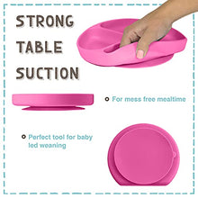 Load image into Gallery viewer, Baby to Toddler Silicone Suction Plate – Divided, BPA-Free Baby Led Weaning Plate Fits Most High Chair Trays – Dishwasher-, Oven-, &amp; Microwave-Safe Kids Dishes by Silikong, 8.2x7.3x1.4 in. (Blue)
