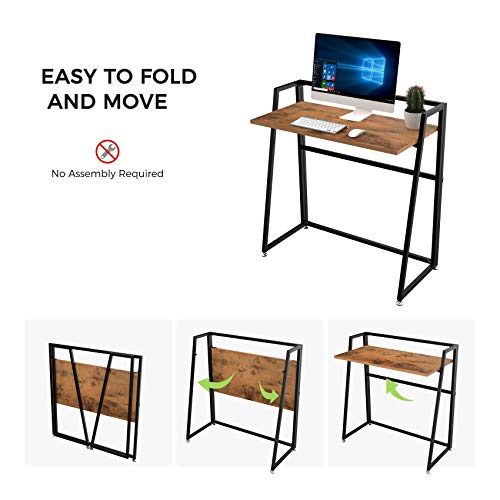 Load image into Gallery viewer, EUREKA ERGONOMIC Modern Folding Computer Desk Teen Student Dorm Study Desks 33-inch Teak Wood Fold up Desk, Easy to be Folded or Unfolded for Writing, Laptop Working and Crafting, Fits Home Office
