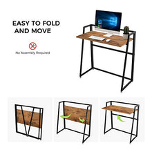 Load image into Gallery viewer, EUREKA ERGONOMIC Modern Folding Computer Desk Teen Student Dorm Study Desks 33-inch Teak Wood Fold up Desk, Easy to be Folded or Unfolded for Writing, Laptop Working and Crafting, Fits Home Office
