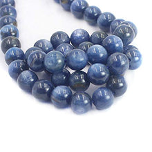 Load image into Gallery viewer, SR BGSJ Jewelry Making Craft Natural 8-9mm Round Blue Kyanite Gemstone Loose Spacer DIY Beads Strand 15"
