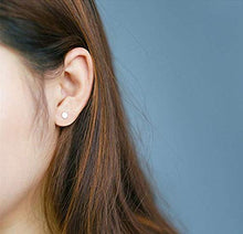 Load image into Gallery viewer, Tiny Dot Stud Earrings Disc Stainless Steel Earings Everyday Wear Silver and Black
