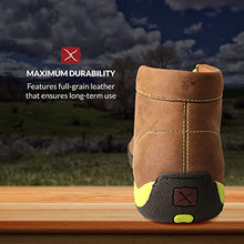 Load image into Gallery viewer, Twisted X Men's Steel Toe Chukka Driving Moc - Handcrafted Leather Safety Toe Shoes with Slip Resistant Outsole - Comfortable, Durable, and Stylish Lace-Up Boots, Distressed Saddle &amp; Yellow, 8.5 M

