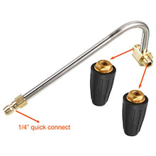Load image into Gallery viewer, RIDGE WASHER Gutter Cleaner Attachment for Pressure Washer, with 2 Rotary Turbo Nozzle, 1/4 Inch Quick Disconnect, 3300 PSI
