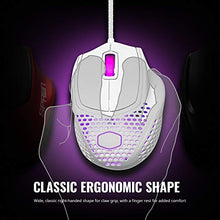 Load image into Gallery viewer, Cooler Master MM720 White Glossy Lightweight Gaming Mouse with Ultraweave Cable, 16000 DPI Optical Sensor, RGB and Unique Claw Grip Shape
