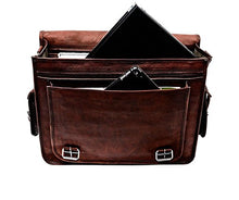 Load image into Gallery viewer, Handmade World Brown Leather Messenger Bag For Men 18 Inch Big Women Shoulder Cross Body Brown Laptop Computer Briefcase Bag - Best Vintage Look
