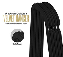 Load image into Gallery viewer, Utopia Home Premium Velvet Hangers - Pack of 50-360-degree rotatable Hook - Durable &amp; Slim - Non Slip Hangers for Coat Hangers - Pant Hangers - Black
