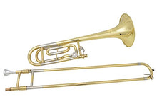 Load image into Gallery viewer, Glory High Grade Bb/F Key Intermediate TENOR Trombone with Case and 61/2Mouthpiece, Gold Finish
