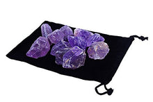 Load image into Gallery viewer, Zentron Crystals Rough Amethyst in Velvet Bag Large 1" Raw Gemstones for Wire Wrapping, Polishing, Tumbling, Reiki and Wicca (1/2 Pound)
