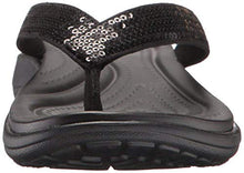 Load image into Gallery viewer, crocs Women&#39;s Capri V Sequin W Flip Flop, Black, 9 M US
