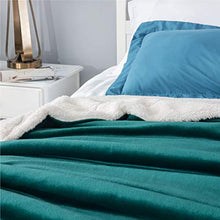 Load image into Gallery viewer, Bedsure Sherpa Fleece Blanket Queen Size Emerald Green Hunter Green Plush Blanket Fuzzy Soft Blanket Microfiber
