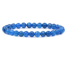 Load image into Gallery viewer, Natural A Grade Blue Apatite 6mm Round Beads Stretch Bracelet 7 Inch
