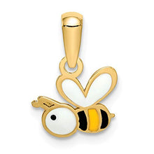 Load image into Gallery viewer, 14k Yellow Gold Enamel Bumble Bee Pendant Charm Necklace Insect Fine Jewelry For Women Gifts For Her
