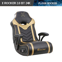 Load image into Gallery viewer, X Rocker 24K 2.1 BT Floor Rocker Gaming Chair, 36.2" x 20.8" x 31.5", Black/Gold

