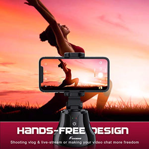 Smart Tracking Holder, Foxnovo 360°Rotation Auto Face/Object Tracking Holder Intelligent Follow Portable Smart Selfie Stick, Video/Vlog Shooting Robot Cameraman for iPhone/Android Phone (Black)