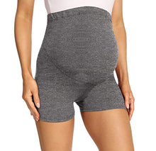 Load image into Gallery viewer, V VOCNI Maternity Biker Shorts for Women Butt Lifting Belly Support Workout Running Booty Sweat Shorts Grey Small
