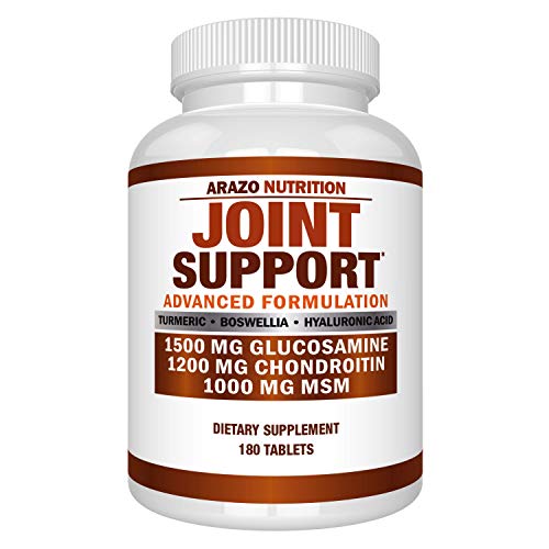 Glucosamine Chondroitin Turmeric MSM Boswellia - Joint Support Supplement for Relief 180 Tablets - Arazo Nutrition