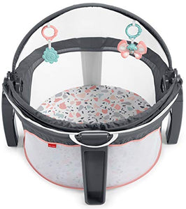 Fisher-Price On-The-Go Baby Dome - Pink Pacific Pebble, Portable Infant Play Space, Multicolored