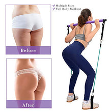 Load image into Gallery viewer, CB Fitness Pilates Stick Bar with Resistance Bands - Set of 3 Exercise Flex Bands &amp; Fit Bar Attachment - Home Gym Equipment for Men &amp; Women - Portable Workout Kit for Body Toning, Yoga &amp; Core Training
