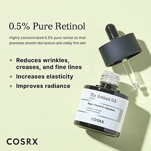 COSRX Retinol 0.5 Oil | Anti-aging Oil with 0.5% Pure Retinol | Reduce Wrinkles, Fine Lines, and Signs of Aging | Not Tested on Animals, No Parabens