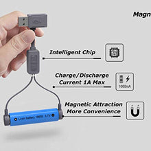 Load image into Gallery viewer, ErYao Magnetic USB Li-ion Battery Charger with Charging/Discharging Power Bank Function Max Current 1000mA, Charger Discharger Standard Discharger for Lithium Battery (Gray)
