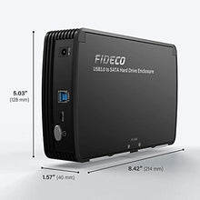 Load image into Gallery viewer, FIDECO SATA Hard Drive Enclosure Case with Fan, USB 3.0 SATA hdd enclosure for 2.5/3.5 inch SATA HDD/SSD, External Hard Drive Case,Support Up to 16TB
