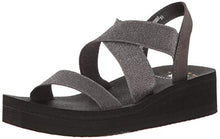 Load image into Gallery viewer, Yellow Box womens Criss Cross Stretch Elastic Lightweight Wedge Sandal, Pewter, 9 US
