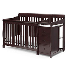 Load image into Gallery viewer, Storkcraft Portofino 4-in-1 Fixed Side Convertible Crib and Changer, Espresso, Easily Converts to Toddler Bed Day Bed or Full Bed, Three Position Adjustable Height Mattress (Mattress Not Included)
