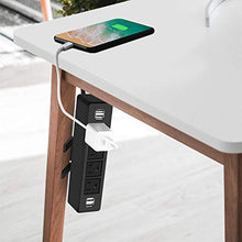Load image into Gallery viewer, Desk Clamp Power Strip with 4 USB Charging Ports, Desktop Edge Mount Outlets, Removable Desk Mount Multi-Outlets,Power Socket Connect 4 AC Outlet for Home Office Reading
