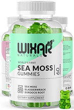 Load image into Gallery viewer, Wixar Naturals Sea Moss Gummies - Natural Irish Sea Moss and Bladderwrack with Burdock Gummy - 60 Gummies - Vegan - Thyroid, Healthy Skin, Keto Detox, Gut, Joint Support Alkaline Supplements
