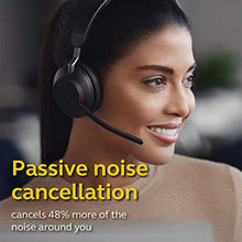 Load image into Gallery viewer, Jabra Evolve2 65 UC Wireless Headphones with Link380a, Stereo, Black – Wireless Bluetooth Headset for Calls and Music, 37 Hours of Battery Life, Passive Noise Cancelling Headphones
