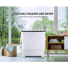 Load image into Gallery viewer, TACKLIFE Portable Compact Mini Two-Tub Washing Machine 17.6lbs with Soaking and Rotating Circulation Function, Washer(11lbs) &amp; Spinner(6.6lbs) for Camping, Apartments, Dorm, RV - DSBP171
