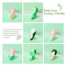 Load image into Gallery viewer, Beetles Gel Polish Nail Art Gel Liner Set-6 Colors Easter Nail Green Elf Gel Art Paint for Swirl Nails Spring Forest Green Yellow Colors Built Thin Nail Art Brush in Gel Pens Soak Off Led Lamp Nail Gel
