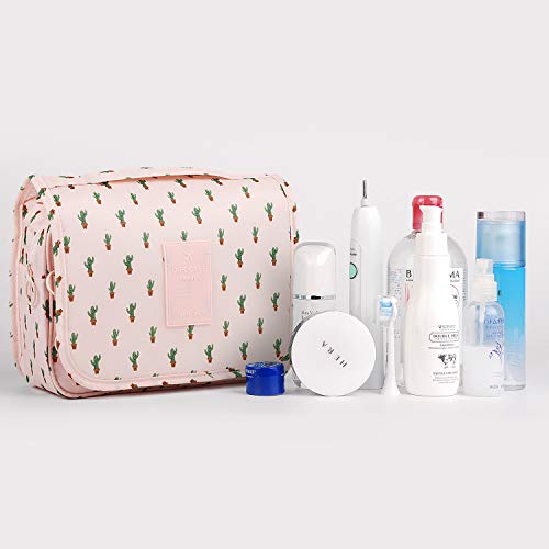 Load image into Gallery viewer, Hanging Travel Toiletry Bag Cosmetic Make up Organizer for Women and Girls Waterproof (Cactus)