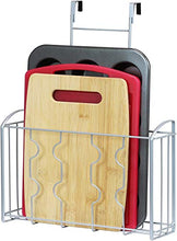 Load image into Gallery viewer, SimpleHouseware Over the Cabinet Door Organizer Holder + 5 Adjustable Compartments Pan and Pot Lid Organizer
