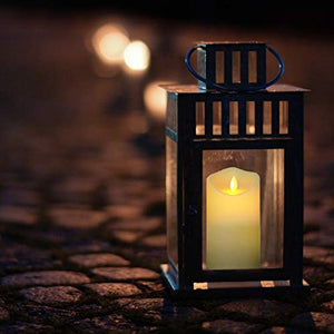 Flickering Flameless Candles Outdoor Waterproof Battery Operated Candle Led Candle Pillar Frosted Plastic Candle Set of 3 Include Realistic Dancing LED Flames and Remote Control （D:3.25"x H:4"5"6"）