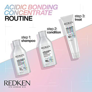 Redken Acidic Bonding Concentrate Conditioner for Damaged Hair with Concentrate Shampoo and Perfecting Concentrate Leave In Conditioner for Damaged Hair
