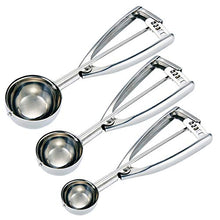 Load image into Gallery viewer, Fayomir Cookie Scoop Set - Small/1 Tablespoon, Medium/2 Tablespoon, Large/3 Tablespoon - Ice Cream Scoop Set, 18/8 Stainless Steel Dough Scoop Cupcake Scoop Melon Baller
