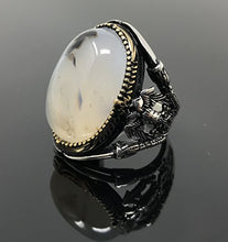 Load image into Gallery viewer, KAR Rare 925K STERLING SILVER Yemeni AGATE(Aqeeq) Large MEN&#39;S RING USA SELLER P5B (12)
