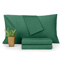Load image into Gallery viewer, Extra Deep Pocket Sheets - Bamboo Blend 5-Piece 21” Bed Sheet Set – Bamboo and Microfiber Blend – Extra Deep Bed Sheet – Ultra Deep Sheets for Deep Pockets Mattress - Split Cal King - Hunter Green
