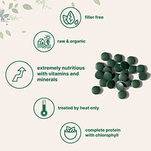 Load image into Gallery viewer, Organic Spirulina Supplement (Raw Spirulina Organic Filler Free), 3000MG Per Serving, 720 Tablets (4 Month Supply), Rich in Vegan Protein, Vitamins &amp; Prebiotics, Premium Spirulina Pills Organic
