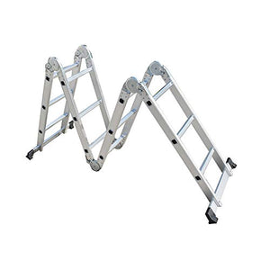 findmall Folding Step Ladder Aluminum Multi - Use Heavy Duty Step Ladder 11.8FT/3.6M for Industrial Household Daily