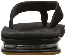 Load image into Gallery viewer, Reef Men&#39;s Fanning Flip Flop, BLACK/SILVER, 10 D - Medium
